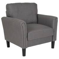 Flash Furniture SL-SF920-1-DGY-F-GG Bari Upholstered Chair in Dark Gray Fabric